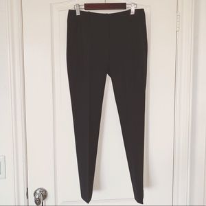 Theory Pleated Straight Leg Trousers, Blac…